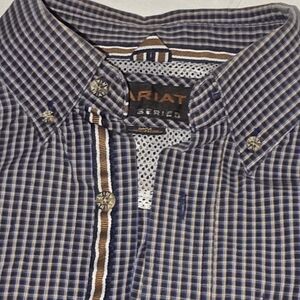 Ariat Pro Series Men's Blue Plaid Shirt, Sz Med.